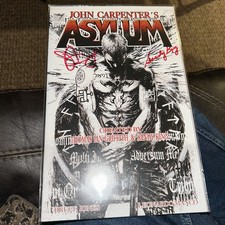 Comic John Carpenters ASYLUM #1 Rare Variant DBL Sig King Carpenter Sketch Var
