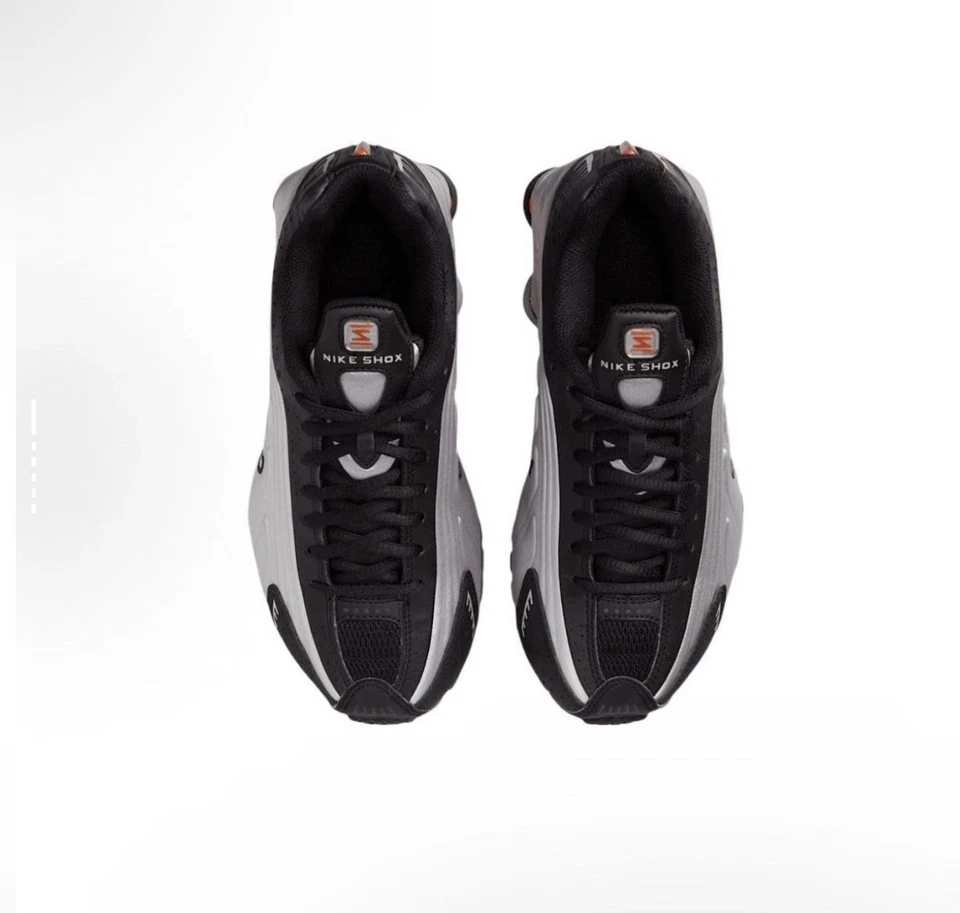 Nike Shox R4 Metallic Silver Black Red Running Shoes Retro CW2626-005 GS Sizes - Image 4 of 4