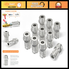 10PCS 3/4" Male Industrial Coupler Set, 1/4" Quick Connect Air Fittings
