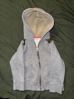 Carter s 3T Boy s Lined Hooded Zip Up Jacket Gray/Green