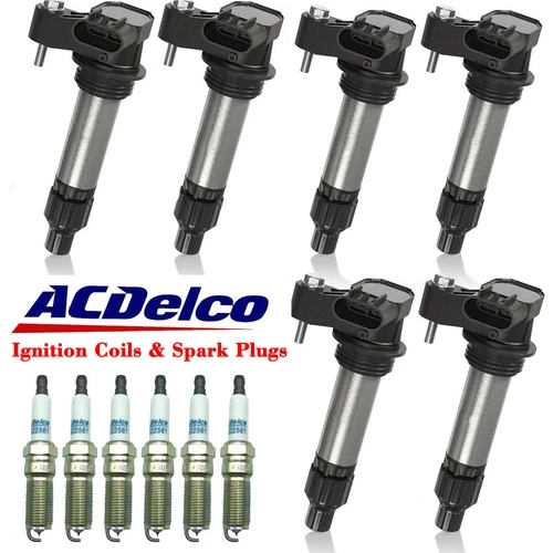 For Buick Cadillac GMC Genuine ACDelco Ignition Coils & Iridium Spark Plugs Set