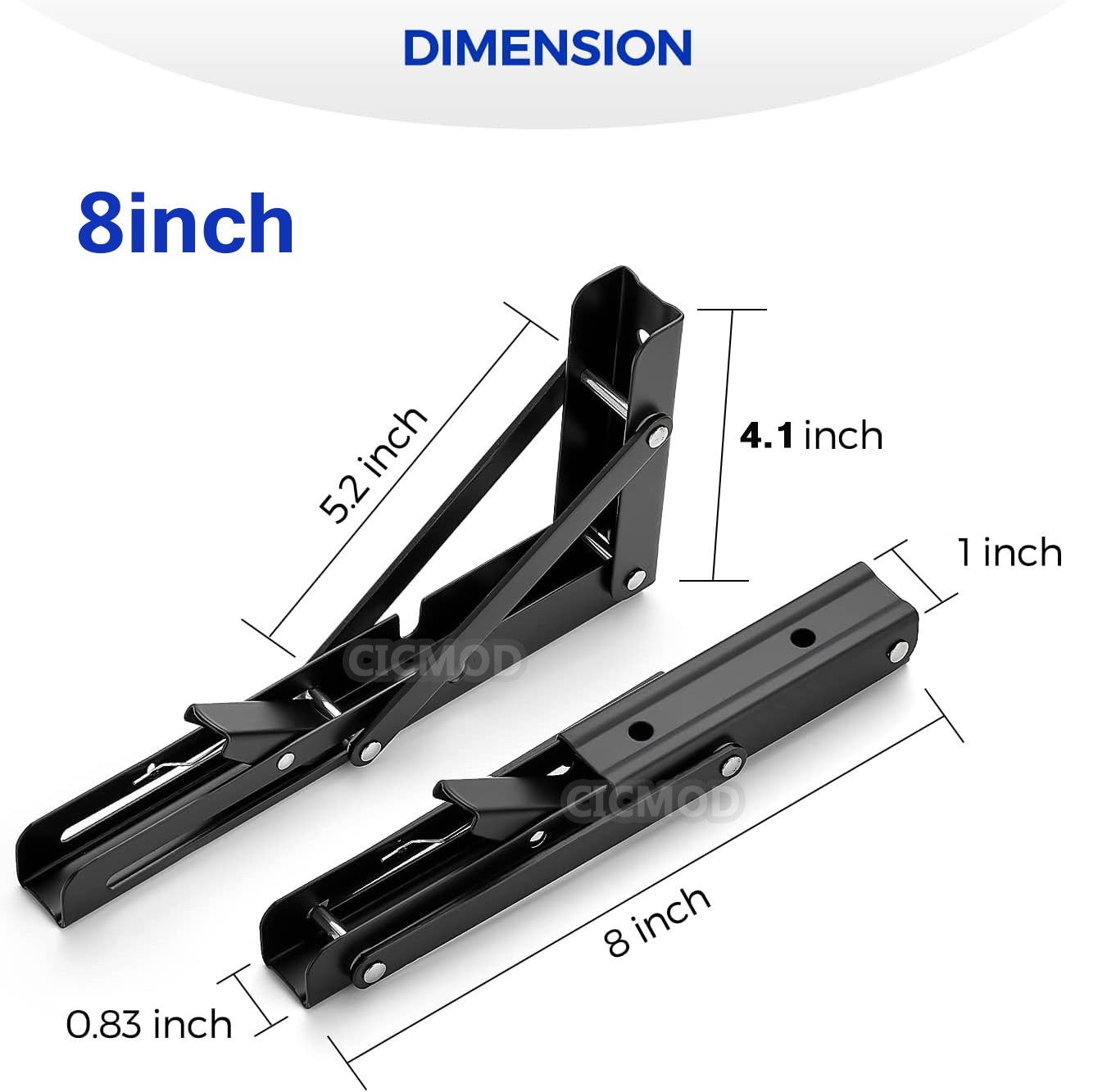 Folding Heavy Duty Shelf Bracket Triangle Bench Mounted Table Wall Hinges 8""-20""