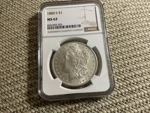 1880-S NGC MS-62 Morgan Silver Dollar 90% fine silver