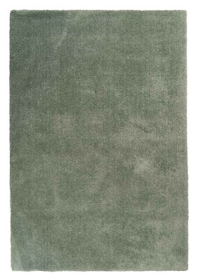 Teppich Hochflor Shaggy Wohnzimmer Webteppich Polyester Grün Einfarbig 160 x 230