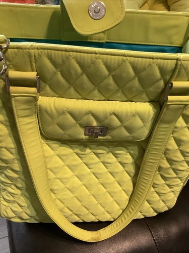Vera Bradley Microfiber Large Satchel Avocado Green~13”x 12” X5” - Picture 7 of 12