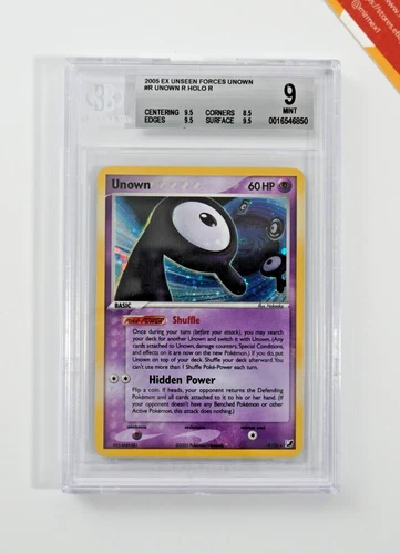 Pokemon BGS 9 Unown #R Holo EX Unseen Forces Unown Cards 2005 English