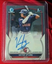 2023 Bowman Chrome 1st Victor Izturis Auto Cleveland Guardians Prospect Rookie