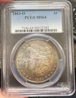 1883-O Morgan Silver $1 Dollar PCGS MS64 *Pretty Toning*