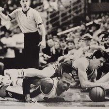 Paul Pressey Fights John Stockton for Ball, Vintage N.B.A. Spurs, 1980's 8x10''