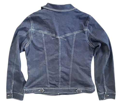 Riders by Lee Indigo Women's Denim Jacket Dark Blue Stretch Size Large - Picture 6 of 10