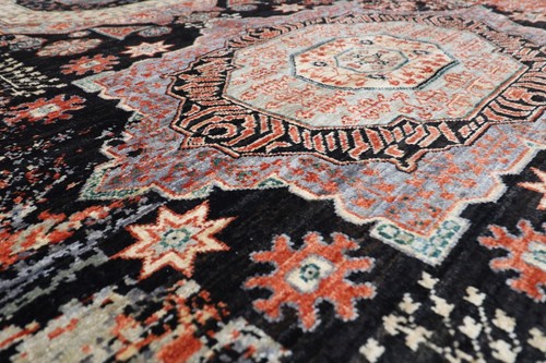 8 x 10 ft Abstract Area Rug Afghan Hand Knotted Veg Dye Wool Living Room Rug - Picture 4 of 15