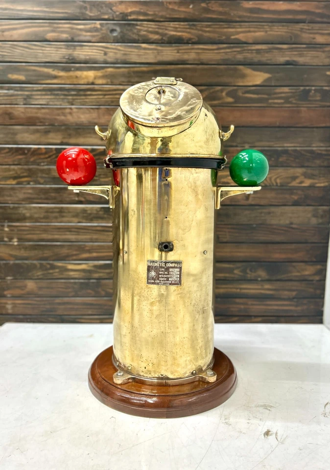 Brújula Pináculo Magnética Gigante De Colección Saura Keiki Seisakusho Latón - Japón Foto 2 de 4