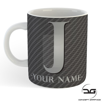 Personalisierte Kaffeetasse Kohleoptik Initiale Name Alphabet Buchstabe Monogramm Becher