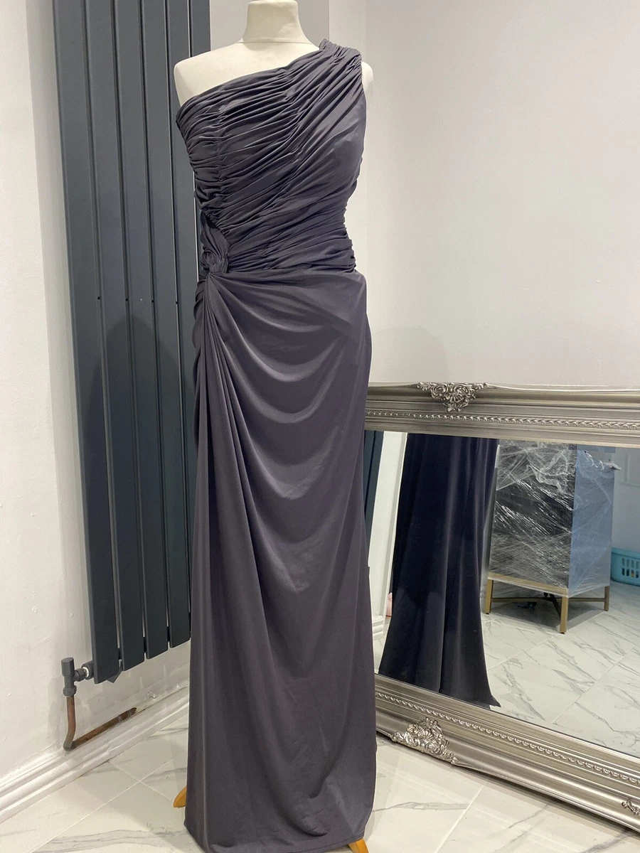 Dark grey top maxi dress uk