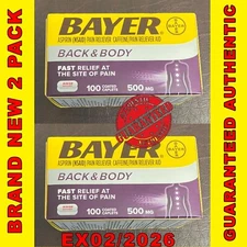 Bayer Back & Body Fast Relief Aspirin 500mg 100 Tablets 2PKS EX02/2026