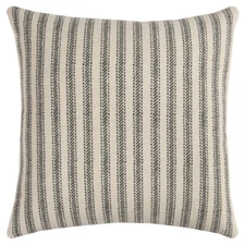 Rizzy Beige Traditional-European Lined Textured Throw Pillow Striped T11038