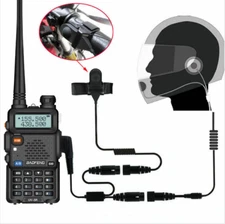 2 PIN Full Face Helmet Motorcycle Race Headset For Baofeng Kenwood Walkie Talkie