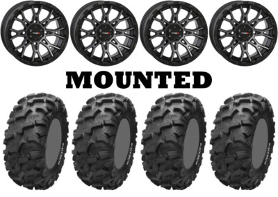 Kit 4 ITP Blackwater Evolution Tires 28x9-14/28x10-14 on System 3 ST-6 Gray 1KXP