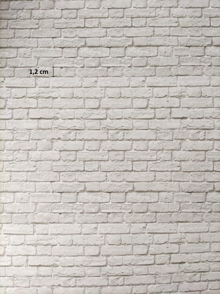 MARKENLOS Wandverkleidung "Backsteine weiß" 48 x 31,5 cm Ideal für Puppenhaus Puppenstube