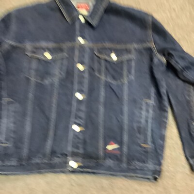Avirex Denim Jacket Men's size XL Dark Blue Button Down
