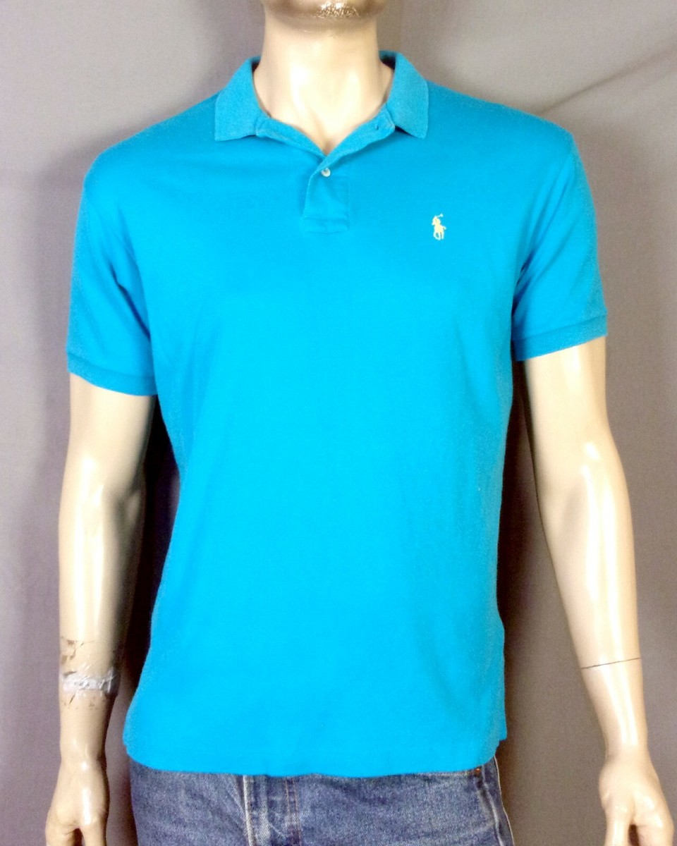 euc 80s true vintage Polo Ralph Lauren USA Blue Shirt Neon euc 80s true vintage Polo Ralph Lauren USA Blue Shirt Neon
