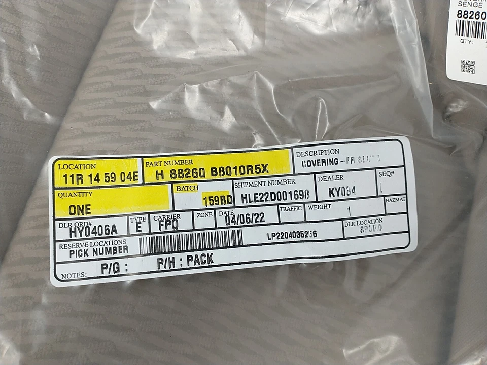 Genuine Hyundai 88260 B8010R5X Front Right Passenger Seat Cushion Covering Tan - Image 3 of 4