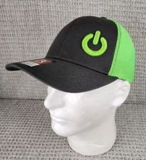 Richardson Flex fit S-M Gamer hat Cap Power Icon Embroidered Green/Gray