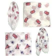 Women Union Jack Print Ladies Summer Scarf 6610/11
