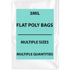Multiple Sizes Clear Poly Bags 3Mil Flat Open Top Plastic Packaging Packing LDPE