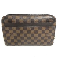 LOUIS VUITTON Clutch Bag Saint Louis N51993 Damier Canvas with Strap Used