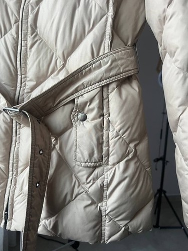 BURBERRY BRIT GOOSE DOWN PUFFER HOODED JACKET WITH BELT FULL ZIP WOMENS SIZE S - Picture 9 of 18