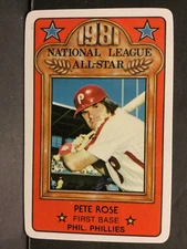 1981 Perma-Graphics All-Star Credit Card Pete Rose Philadelphia Phillies Sku515A