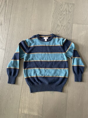 Cat and Jack boys Blue stripe pull over sweater Small Size 6/7
