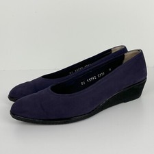 Salvatore Ferragamo Vintage Suede Purple Pumps Wedge Work Women  s Size 7