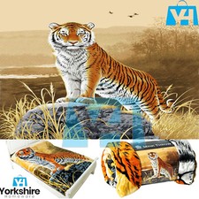 3D Animal Print Throw Blanket Double King Faux Fur Mink Fleec Soft Warm Sofa Bed