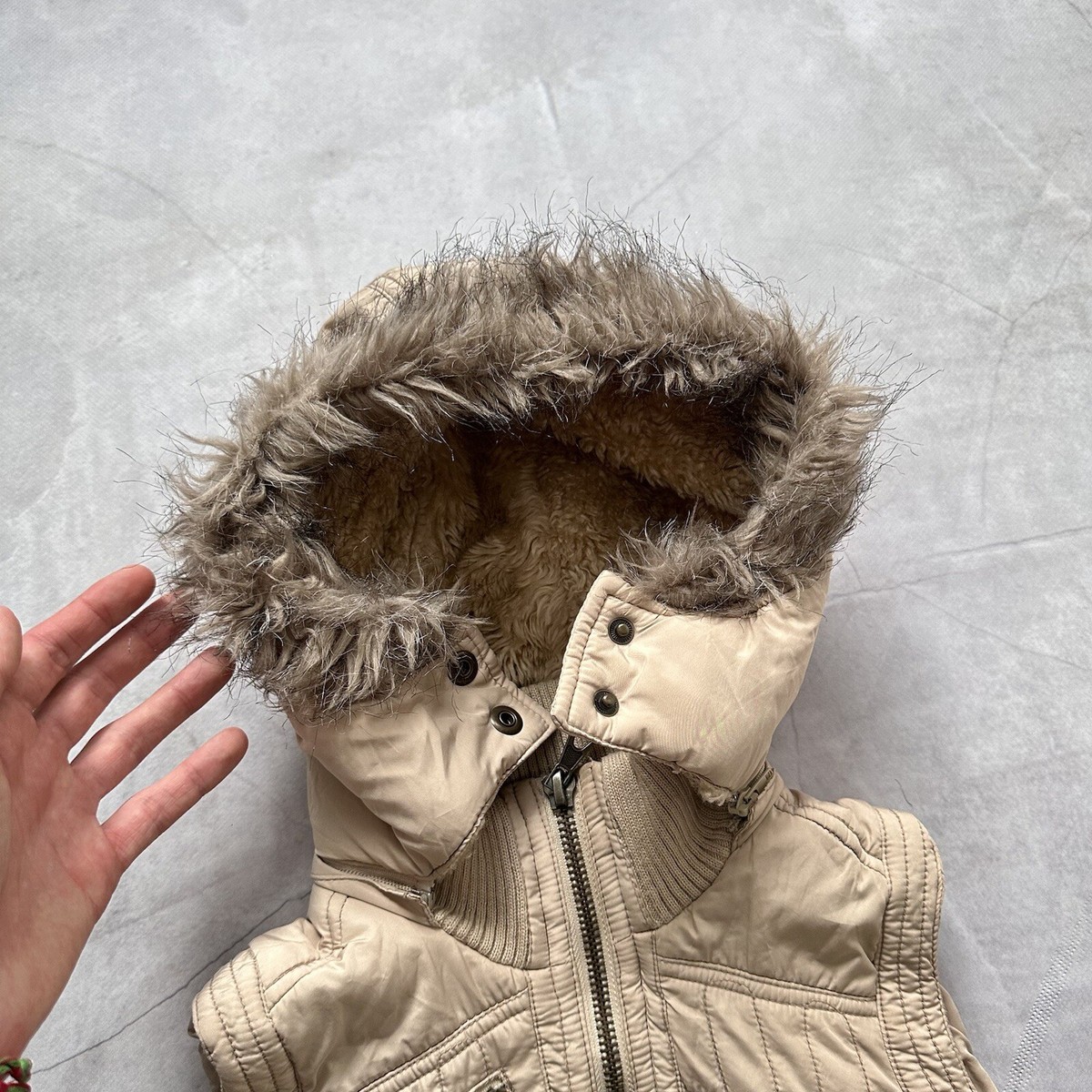 Vest LGB If Six Was Nine Style Faux Fur Zip Hood Vintage Vest LGB If Six Was Nine Style Faux Fur Zip Hood Vintage