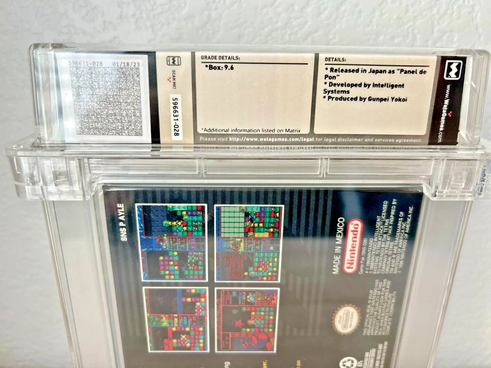 SNES Super Nintendo TETRIS ATTACK -- FDO FOR DISPLAY BOX ONLY -- WATA GRADED 9.6 - Image 4 of 4