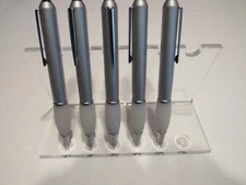 LOT OF 5 TERZETTI B-52 SILVER LARGE METAL BALLPOINT PEN- COMFORT GEL STYLE GRIP