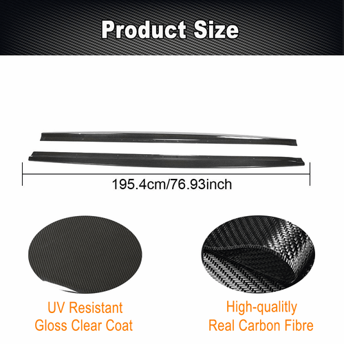 For Bentley Continental Gt 2012-18 REAL Carbon Side Skirt Extension Lip Spoiler - Picture 8 of 13
