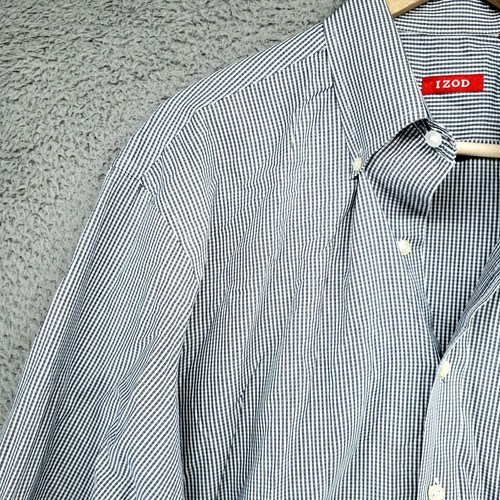 IZOD Shirt Micro Check Mens L Long Sleeve Button Down Collared Preppy - Picture 5 of 16