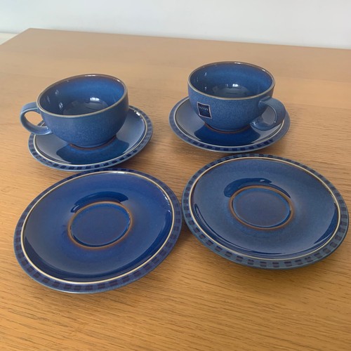 Vintage Denby Reflex Blue Coffee or Tea Set - Jug, Sugar Pot, Cups & Saucers - Picture 8 of 14