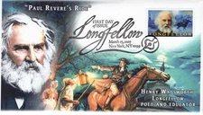 AO-4124-2, 2007, Henry Wadsworth Longfellow, BW Pictorial Cancel, FDC, Add On Ca