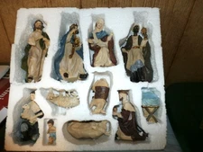 Vintage 1990’s Nativity Set 11 Piece Hand Crafter- Painted Christmas Decoration