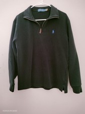 Polo Ralph Lauren Pony Sweater Men MediumBlack Logo Preppy Ivy Old Money 1/4 Zip