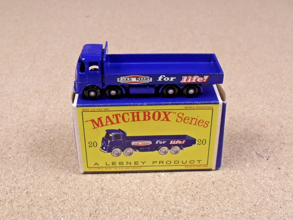 OLD VINTAGE LESNEY MATCHBOX # 20 ERF 686 TRUCK ORIGINAL BOX - image 2 of 4