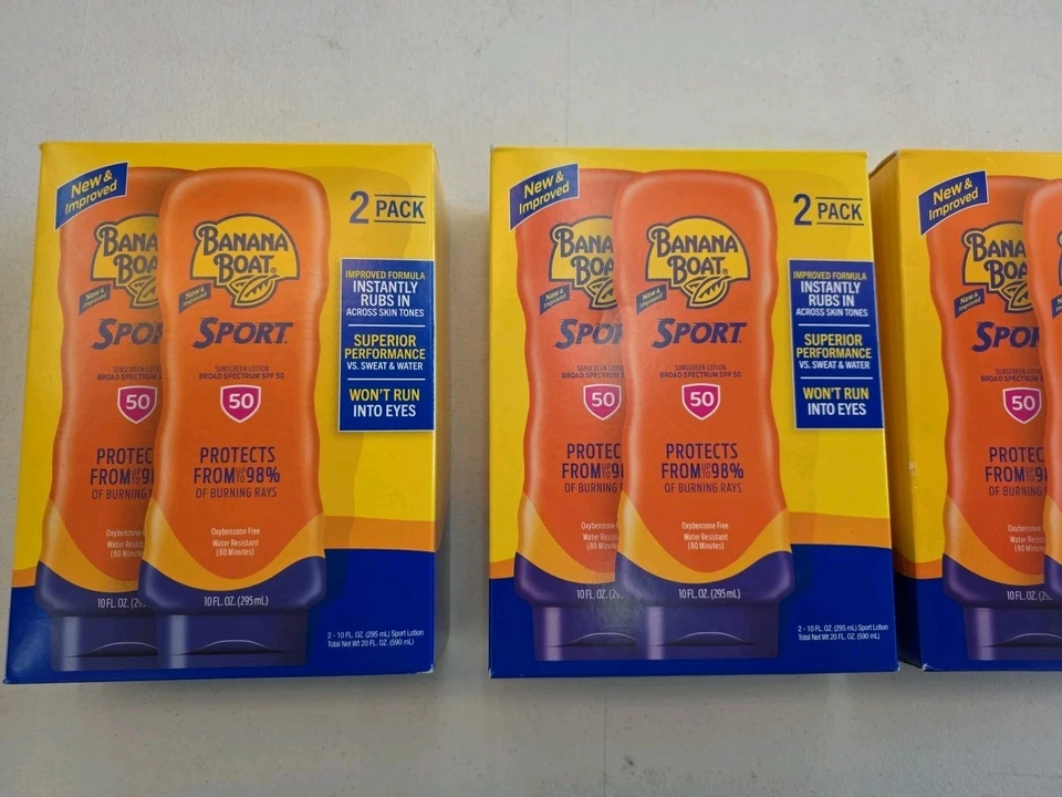 LOTE DE 3 Cajas Banana Boat Sport Ultra SPF50 Protector Solar Loción 10 Onzas EXP 12/27 Foto 2 de 3