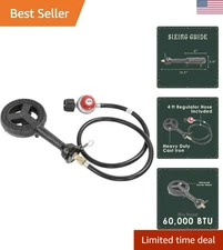 Heavy Duty 6" Diameter High Pressure Propane Burner Head with Regulator Hose