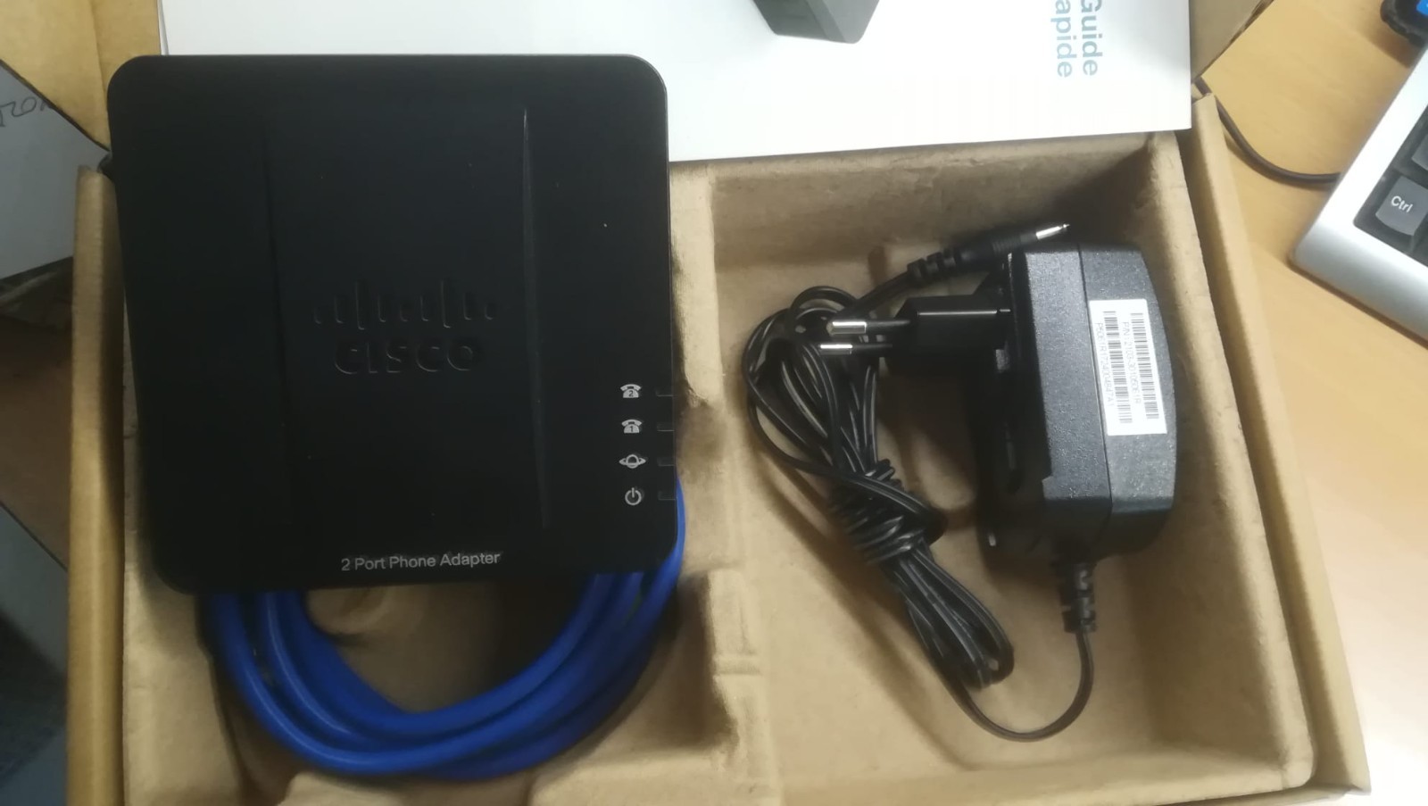 Cisco SPA112 VoIP Analog SIP ATA 2x RJ11 FXS Port Telefono E Fax come nuovo