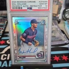 Topps 2020 Bowman Chrome Will Holland #CPA-WH Refractor /499 PSA 10 Twins
