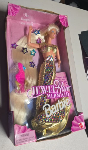 Vintage 1995 Jewel Hair Mermaid Barbie - NRFB (Longest Hair Ever!) Blonde #14586